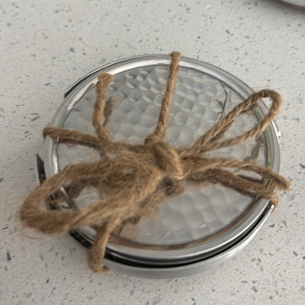 Target Silver Coaster Set with Jute Ties